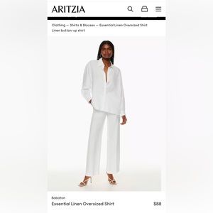 Babaton Essential Linen Oversized Shirt - Size Small